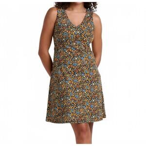 NEW TOAD&CO rosemarie sleeveless mini dress in black ditsy print